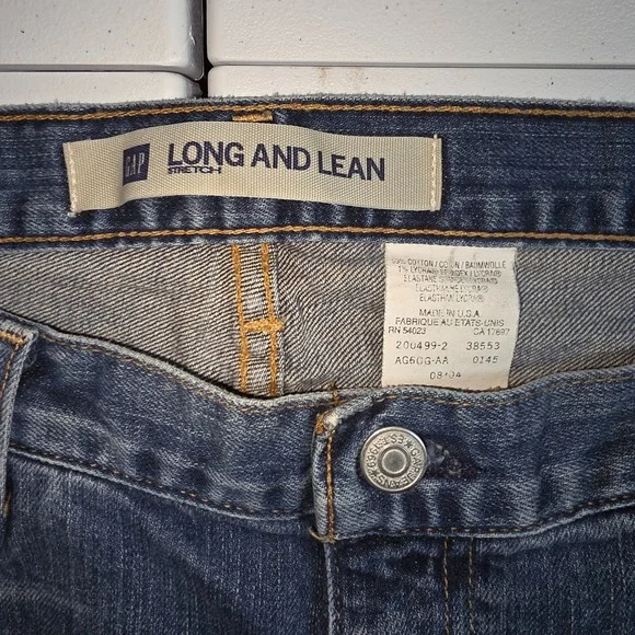 GAP Long and Lean Jeans Women's 12  Made in USA Y2K Stretch Denim‎ Ankle - Picture 2 of 6